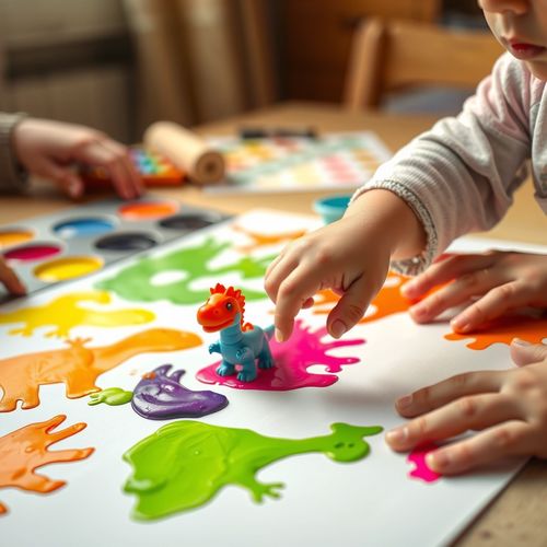 Dzień Dinozaura — malowanie i stemplowanie dla maluszków - Scenariusz Zajęć