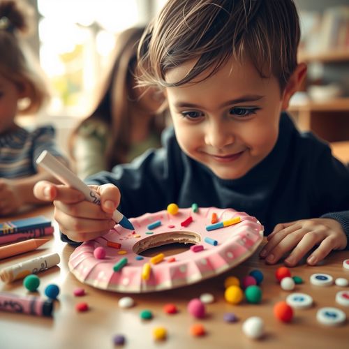 Kolorowy pączek — szybka twórcza zabawa na Tłusty Czwartek - Scenariusz Zajęć