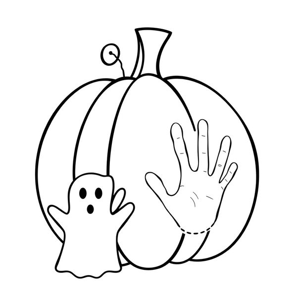 Kolorowanka: Dynia i duch (kontury)