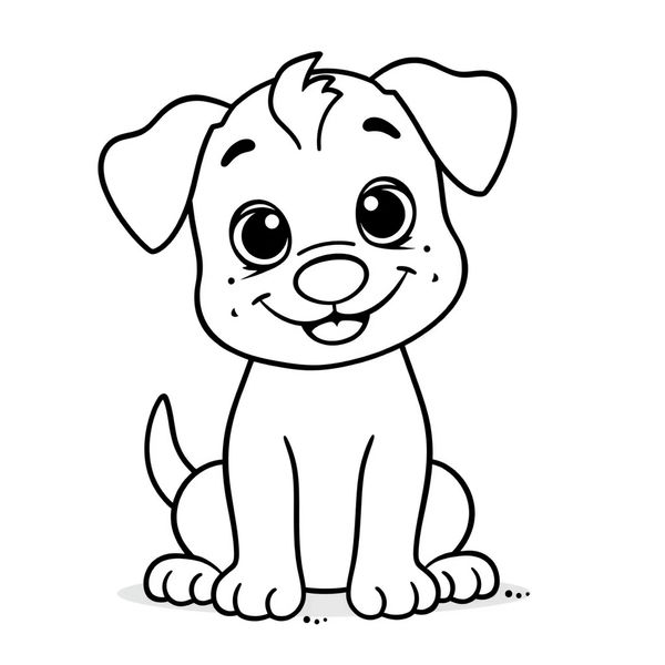 Kolorowanka — kontur pieska do kolorowania