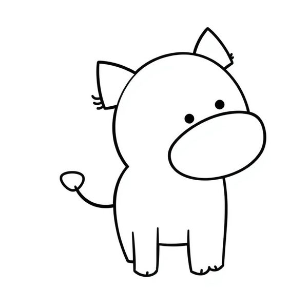 Szablon — kontury głowy, pyszczka i uszu (do wydruku)