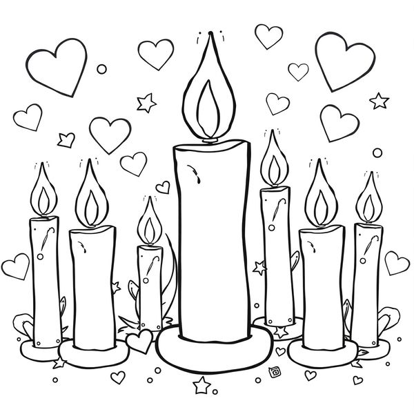 Kolorowanka: świeczki do kolorowania