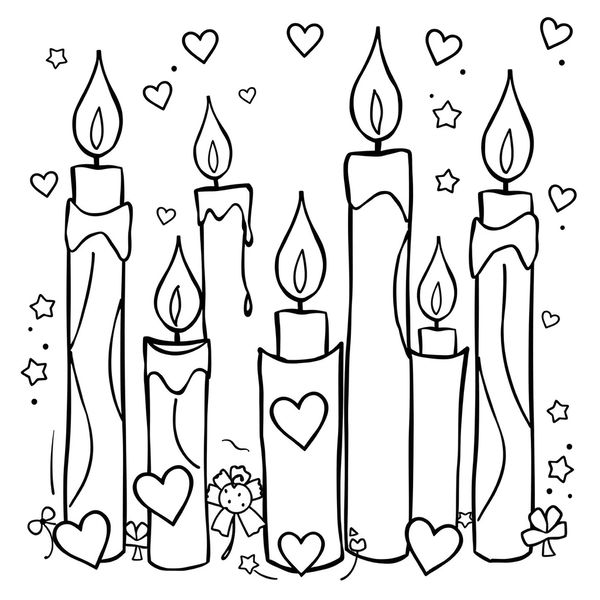 Kolorowanka: świeczki do kolorowania