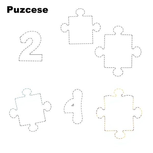 Szablon puzzla do druku (2–4 części) - Szablony - Dzień Puzzli