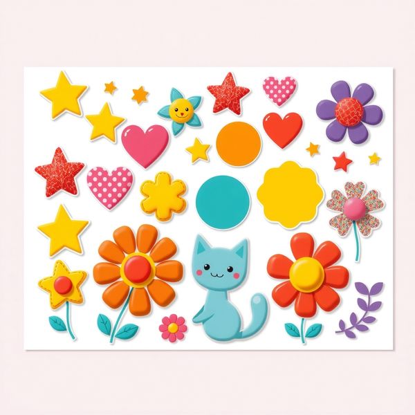 Arkusz naklejek i prostych ozdób - Szablony - Dzień Puzzli