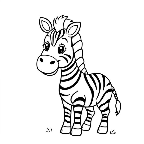 Kolorowanka - zebra do wypełnienia paskami - Kolorowanki - Dzień Zebry