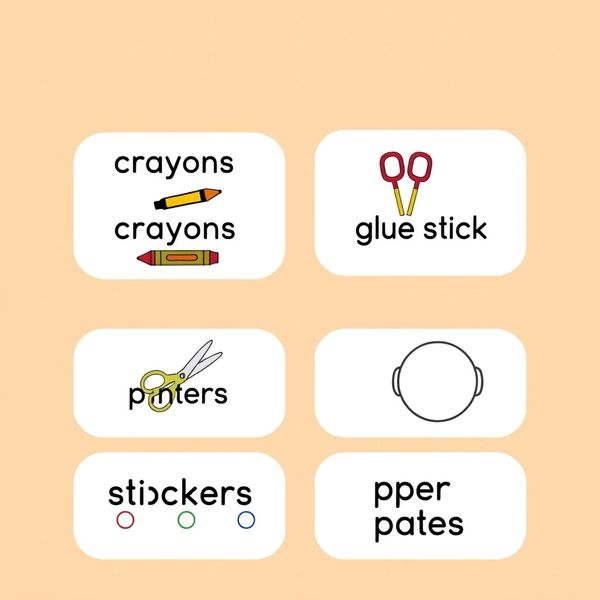 Etykiety na pojemniki z przyborami