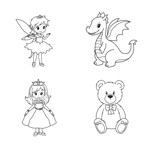 Kolorowanka z postaciami bajkowymi