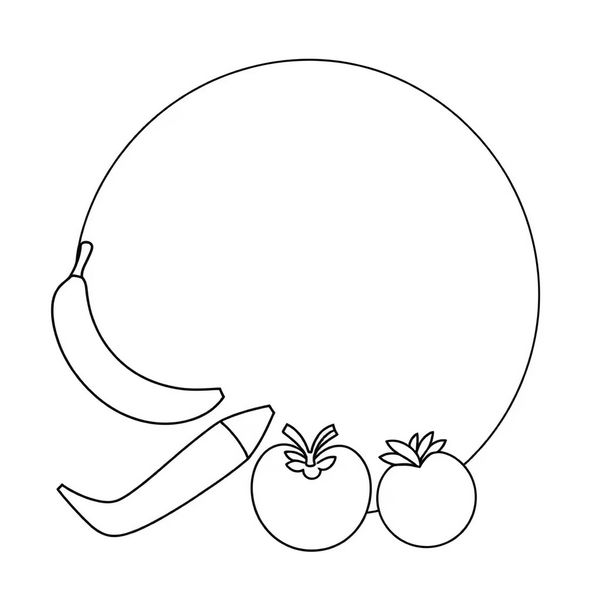 Strona do kolorowania: owoce i talerzyk