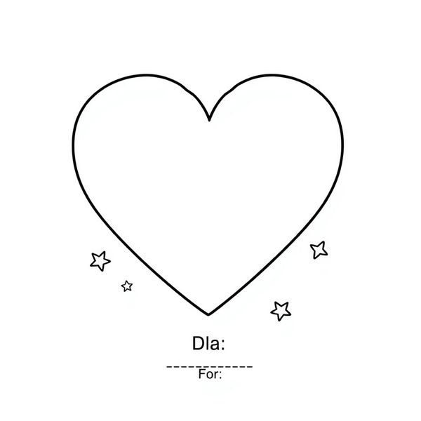 Kolorowanka - serduszko z miejscem na imię