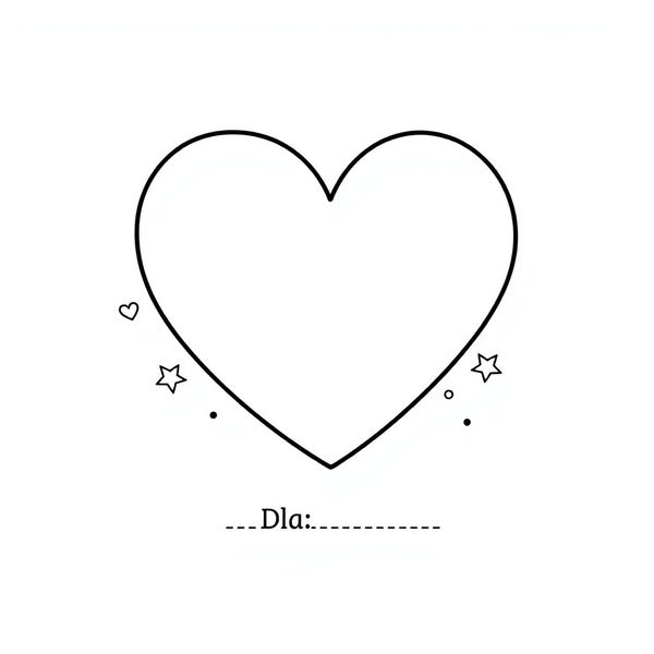 Kolorowanka - serduszko z miejscem na imię