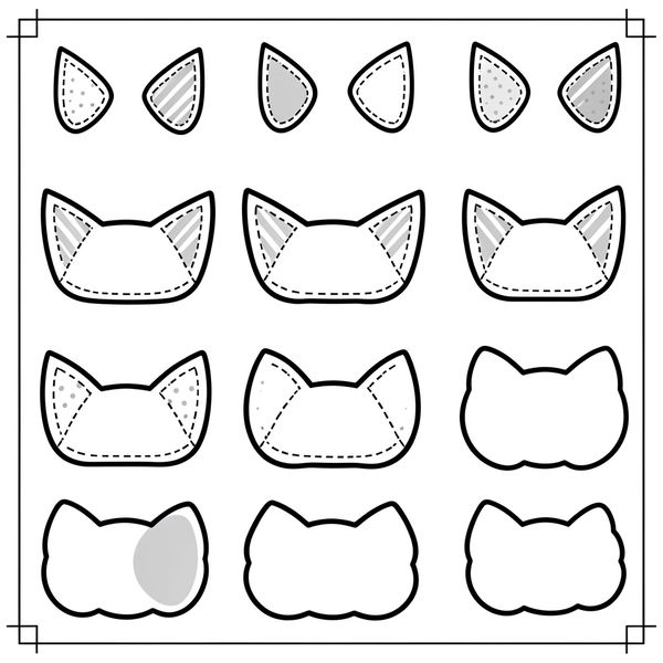 Arkusz z uszkami — różne rozmiary - Szablony - Dzień Kota