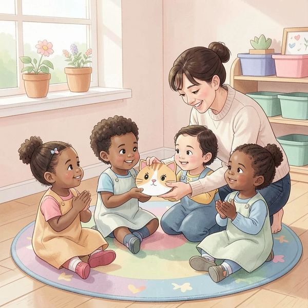 Scena zajęć — prowadzący z dziećmi - Materiały - Dzień Kota