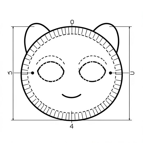 Szablon maski — talerzyk - Szablony - Dzień Kota