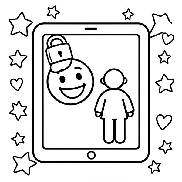 Kolorowanka — papierowy tablet - Kolorowanki - Dzień Bezpiecznego Internetu