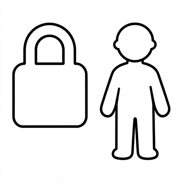 Szablony do wycięcia — kłódka i sylwetka dorosłego - Szablony - Dzień Bezpiecznego Internetu