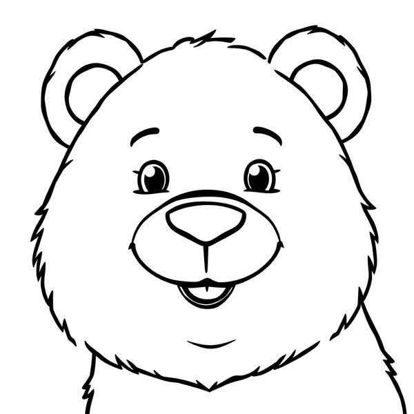 Kolorowanka — buzia misia (linia konturowa) - Kolorowanki - Dzień Niedźwiedzia