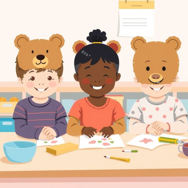 Przykładowe maski - gotowe prace (ilustracja) - Materiały - Dzień Niedźwiedzia