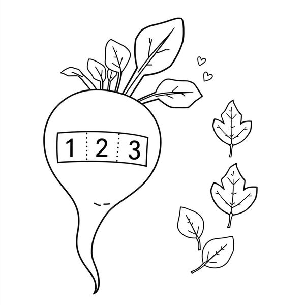 Kolorowanka — liczenie liści (1–3)