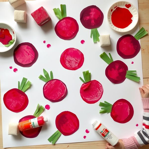 Przykładowa praca — burakowe odbitki (gotowy wzór)