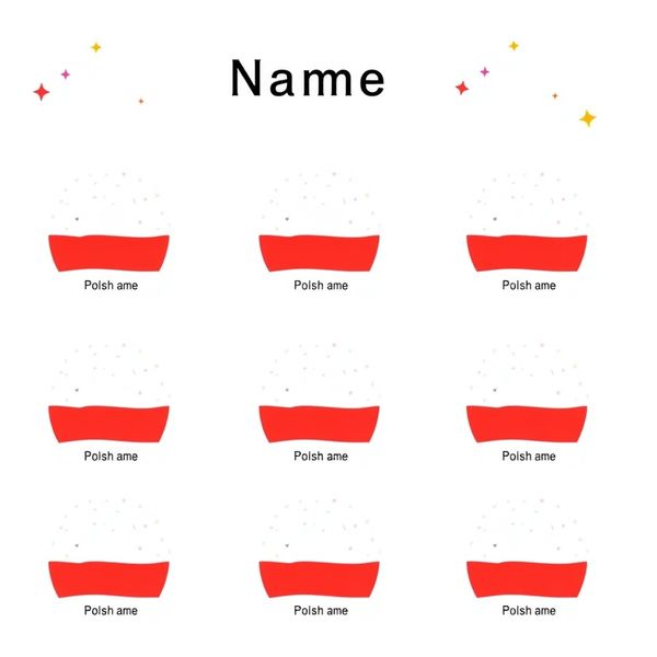 Arkusz naklejek rozpoznawczych — małe kółka z miejscem na imię