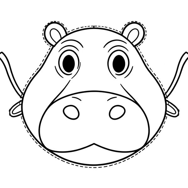 Szablon maski hipcia - Szablony - Dzień Hipopotama