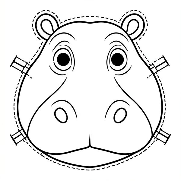 Szablon maski hipcia - Szablony - Dzień Hipopotama