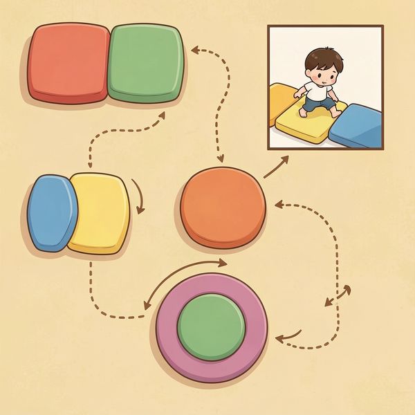 Plan trasy ruchowej: 'Wyspy poduszek' - Materiały - Dzień Hipopotama