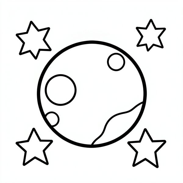 Kolorowanka — prosty Pluton - Kolorowanki - Dzień Plutona