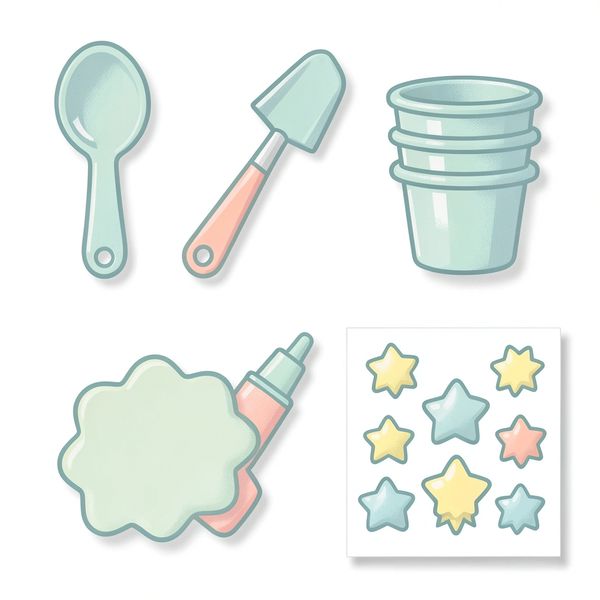 Ikony narzędzi i materiałów - Szablony - Dzień Plutona