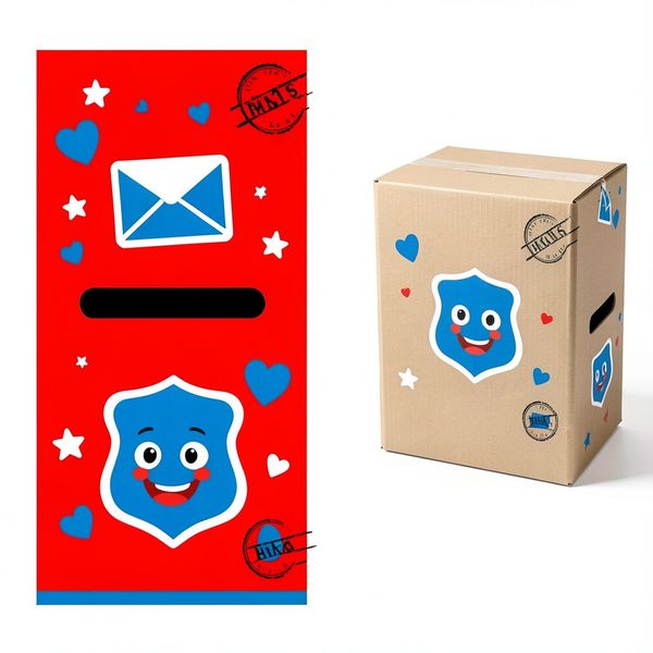 Szablon dekoracyjny: skrzynka na listy (naklejka/okleina) - Szablony - Dzień Listonosza