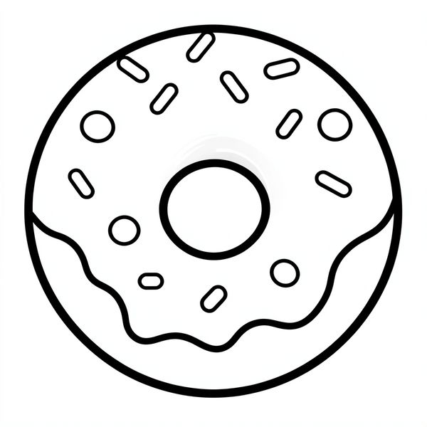 Kolorowanka — pączek z posypką - Kolorowanki - Tłusty Czwartek