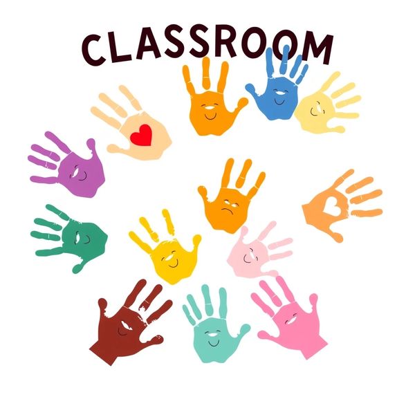 Plakat klasowy — Moje prawa (kolorowe dłonie)