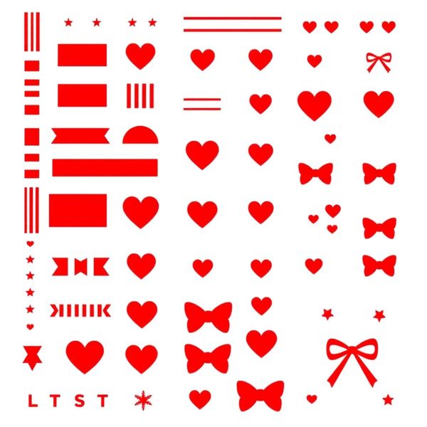 Arkusz dekoracji — czerwone ozdoby i naklejki