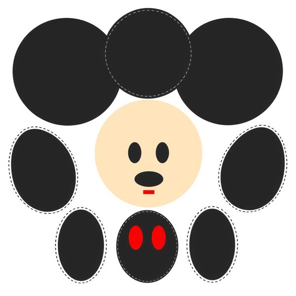 Szablon elementów A4 — wycięcia