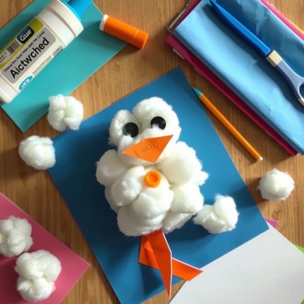 Zdjęcie gotowego projektu — bałwan z waty