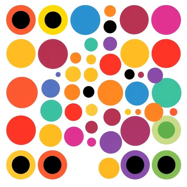 Arkusz kolorowych kółeczek - łuski i oczka (A4)