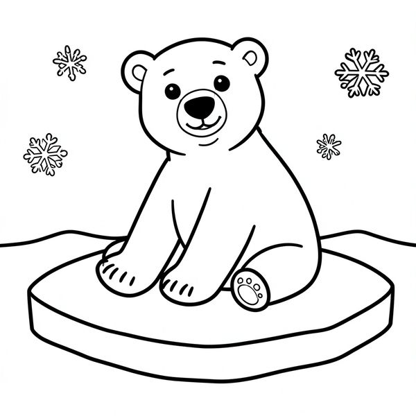 Kolorowanka — miś polarny na kry - Kolorowanki - Dzień Niedźwiedzia Polarnego