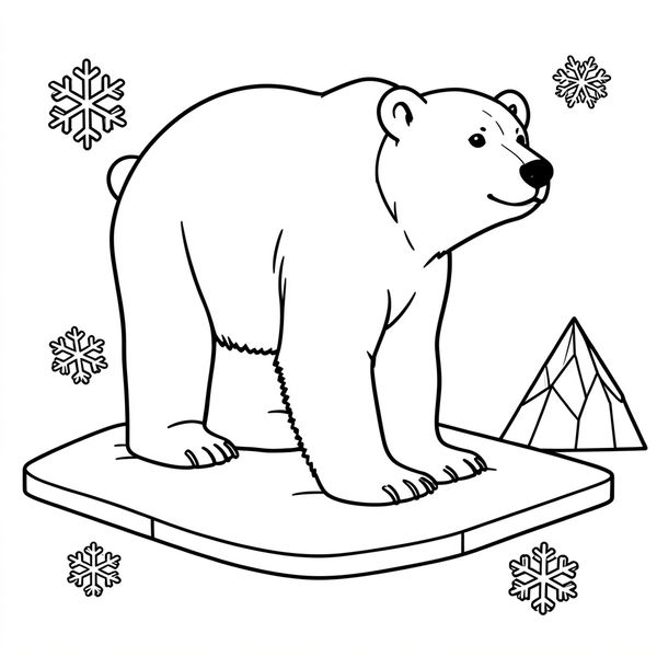 Kolorowanka: niedźwiedź polarny (proste kontury) - Kolorowanki - Dzień Niedźwiedzia Polarnego