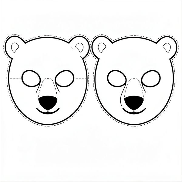 Szablon maski niedźwiedzia polarnego (do wydruku) - Szablony - Dzień Niedźwiedzia Polarnego