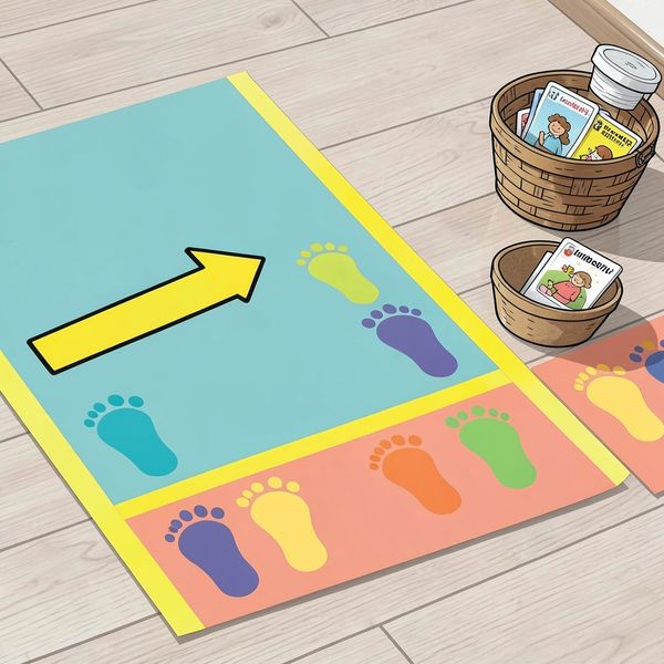 Linia startu z taśmą i gotowymi dziecięcymi pozycjami - Szablony - Dzień Gramatyki