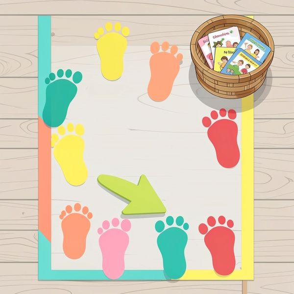 Linia startu z taśmą i gotowymi dziecięcymi pozycjami - Szablony - Dzień Gramatyki