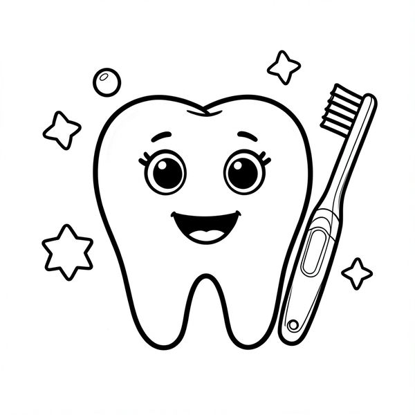Kolorowanka — uśmiechnięty ząbek - Kolorowanki - Dzień Dentysty