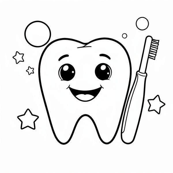 Kolorowanka — uśmiechnięty ząbek - Kolorowanki - Dzień Dentysty