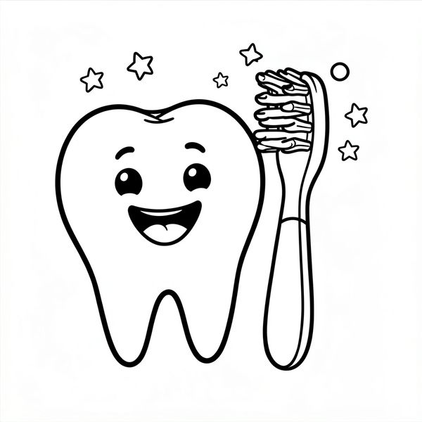 Kolorowanka — Ząbek i szczoteczka - Kolorowanki - Dzień Dentysty