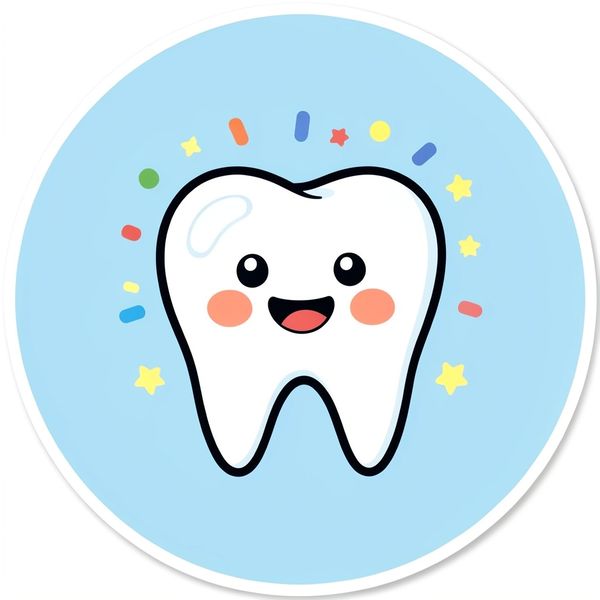 Naklejka pochwały — okrągła z Ząbkiem - Materiały - Dzień Dentysty