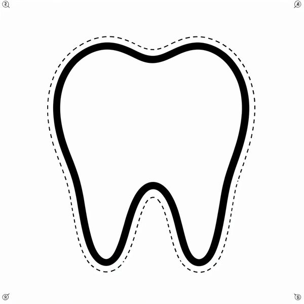 Szablon dużego zęba do wycięcia - Szablony - Dzień Dentysty