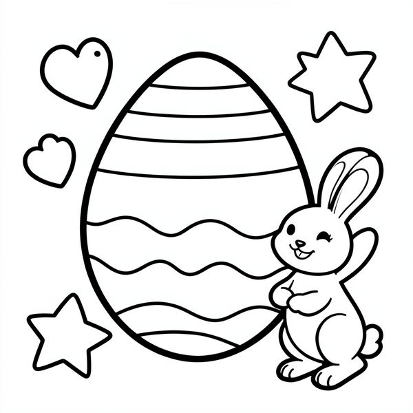 Kolorowanka: Duże jajko do ozdabiania - Kolorowanki - Wielkanoc