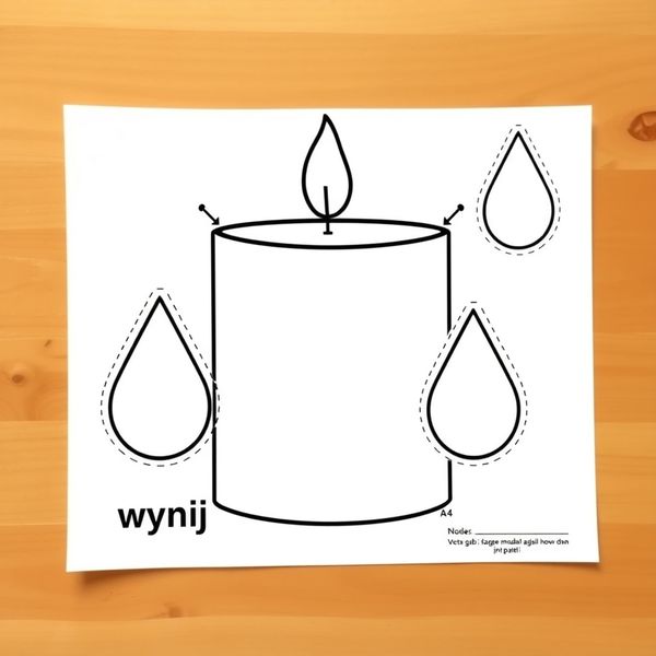 Szablony: Korpus świeczki i kształty płomieni