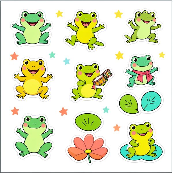 Arkusz naklejek — małe żabki - Szablony - Dzień Żaby